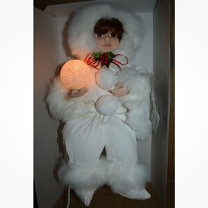 Vintage Christmas Telco Motion-ettes Animated Lighted Eskimo Girl Snowbaby Doll